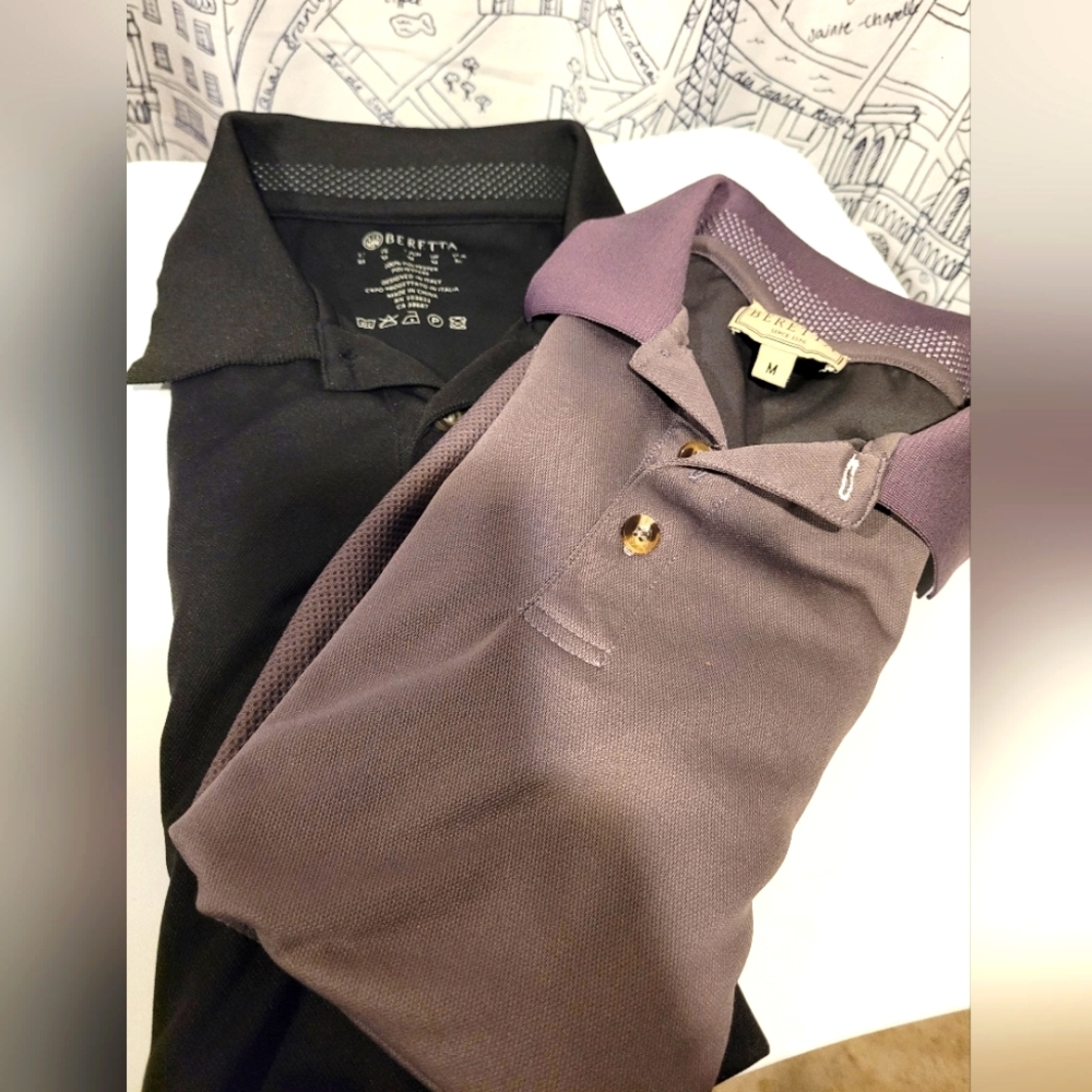 Lot of 2 EUC Beretta Men's Polos Size Medium